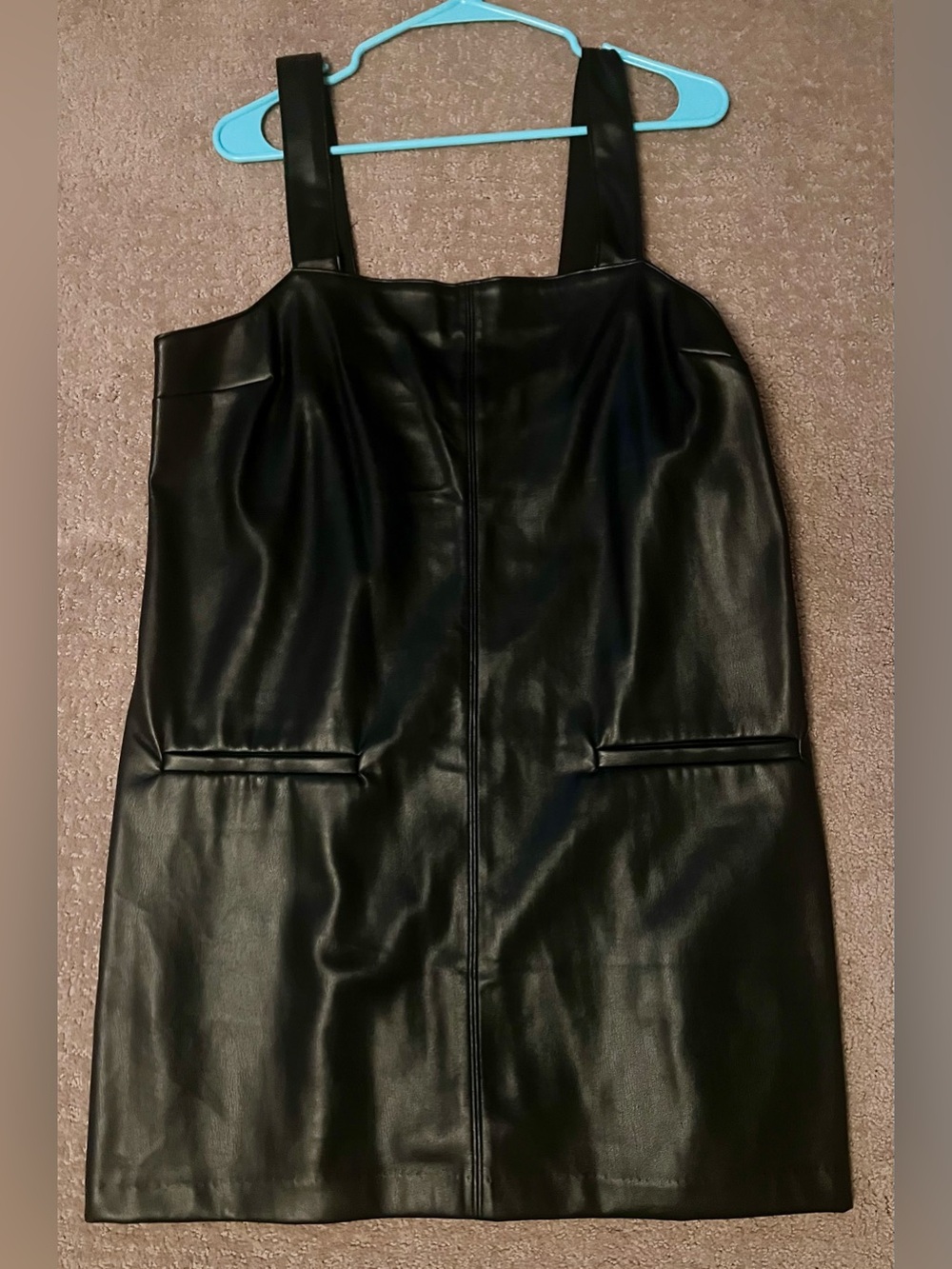 Abercrombie & Fitch Black Faux Leather Pinafore
